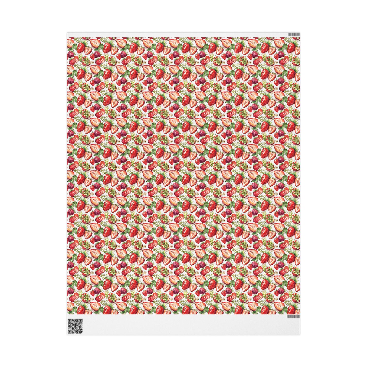 Strawberry Wrapping Paper for Picnic Themed Party Gifts | Pink Fruit Gift Wrap for Summer Birthdays or Showers