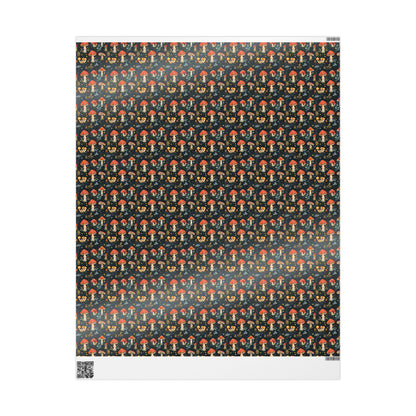 Forest Mushroom Gift Wrapping Paper | Nature Inspired Toadstool Wrap Sheets | Cute Botanical Birthday Packaging for All Occasions