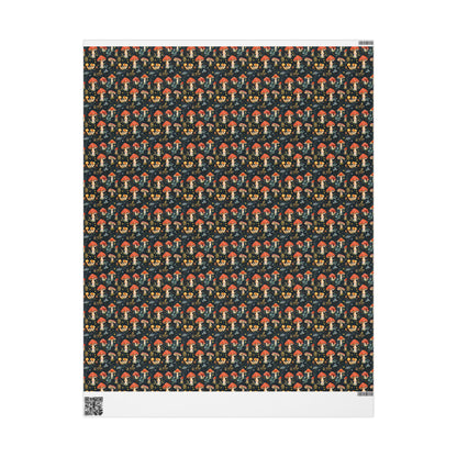 Forest Mushroom Gift Wrapping Paper | Nature Inspired Toadstool Wrap Sheets | Cute Botanical Birthday Packaging for All Occasions