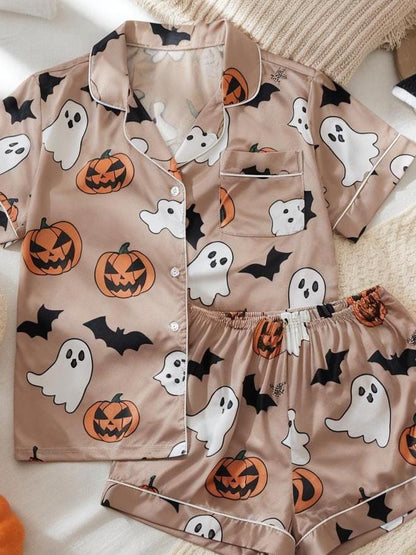 Halloween Pajamas, Halloween Pjs, Cute Ghost Halloween Pajamas, Fall Holiday Pajamas, Pumpkin Pajamas Set, Spooky Season Gift, Pumpkin Ghost