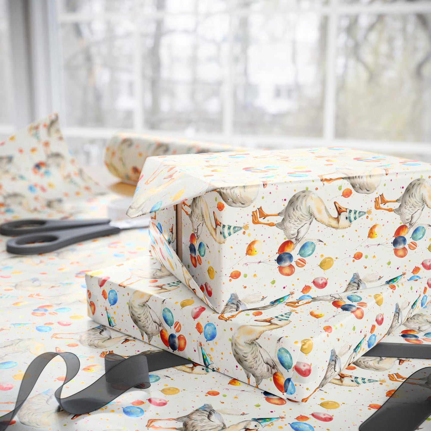 Funny Goose Wrapping Paper for Best Friends Birthday | Quirky Farm Animal Gift Wrap for Adults Who Love Nature