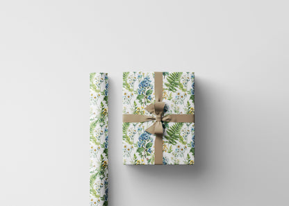 Soft Wildflower Wrapping Paper for Bridal Shower Gifts | Romantic Garden Gift Wrap for Brides and Bridesmaids