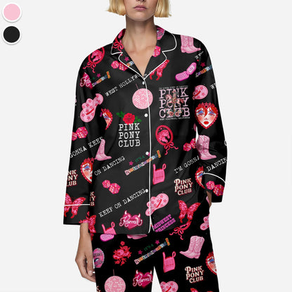 Pink Pony Club Pajamas, I'm Gonna Keep On Dancing PJS, Sapphic Lesbian Pride Music Pajamas, Western Princess Tour pajamas, LGBTQ Concert pjs