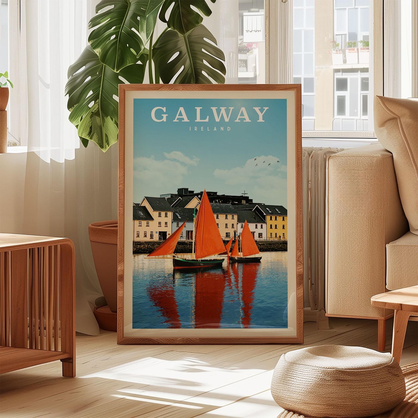 Galway Ireland Print, Galway Travel Poster, Galway Bridge Wall Art, Ireland Gift, Ireland Art, Ireland Canvas Print, Ireland Home Decor