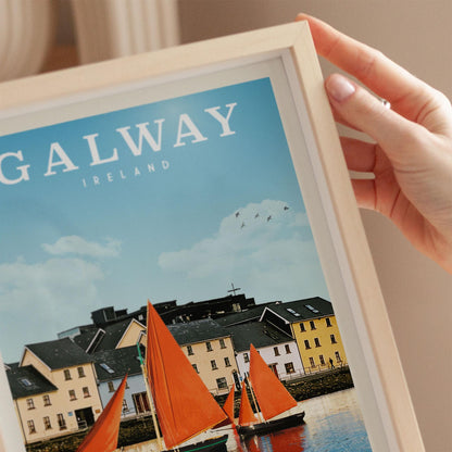 Galway Ireland Print, Galway Travel Poster, Galway Bridge Wall Art, Ireland Gift, Ireland Art, Ireland Canvas Print, Ireland Home Decor