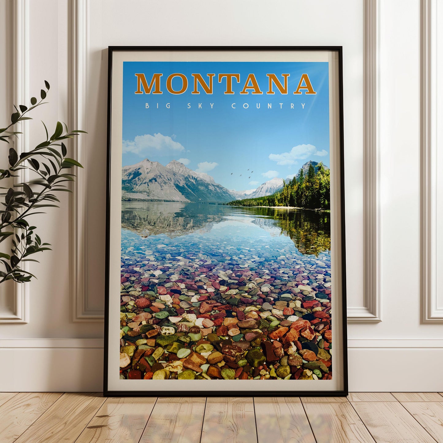 Montana Art, Montana Travel Poster, Montana Print, Big Sky Montana Gifts, Montana Wall Art Home Decor