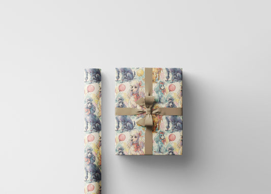 Poodle Lover Wrapping Paper Roll, Fun Dog Gift Wrap for Pet Parents and Animal Enthusiasts for Christmas or Birthday Gifts #5