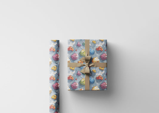 Wall Climbing Themed Gift Wrap Roll, Wrapping Paper for Rock Climbers, Adventure Seekers, and Outdoor Gift Giving #7