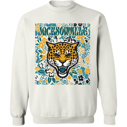 Jacksonville Team Mascot Shirt, Floral Spirit Mascot Sweatshirt, Game Day Tee, Abstract Flower Football Sports Shirt, Cheerleader Gift Shirt