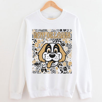 New Orleans Team Mascot Shirt, Floral Spirit Mascot Sweatshirt, Game Day Tee, Abstract Flower Football Sports Shirt, Cheerleader Gift Shirt