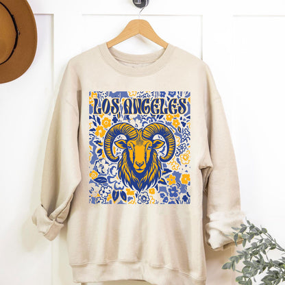 Los Angeles Team Mascot Shirt, Floral Spirit Mascot Sweatshirt, Game Day Tee, Abstract Flower Football Sports Shirt, Cheerleader Gift Shirt