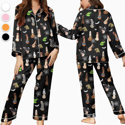 Spooky Halloween Penis Pajamas, Inappropriate Gifts, Adult Humor Apparel, Dirty Humor and Raunchy Adult Pjs, Funny Halloween Dicks Costume