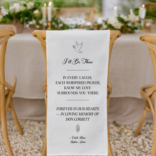 Loving Memory Wedding Sign, Personalized Wedding Chair Banner, In Memory of Loved Ones, Wedding Aisle Sign, Remembrance Ceremony Decor