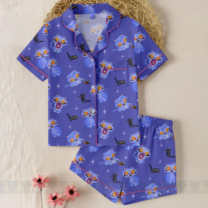 Tiger-Depy Unisex Satin Pajamas Set, Tiger Pajamas Pant, Long Sleeve And Short Styles