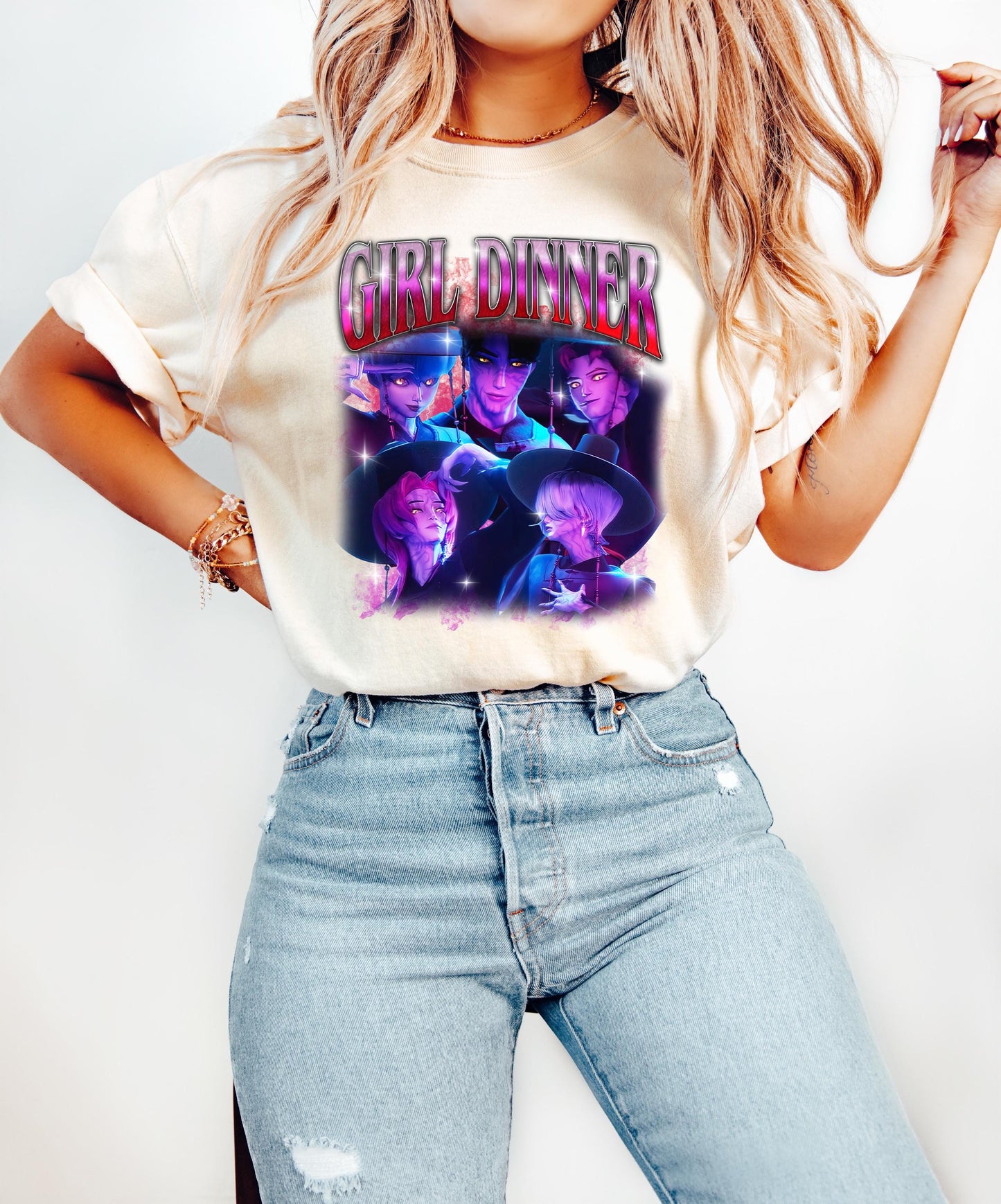 Girl Dinner Jinu Shirt, Girl Dinner Jinu Saja Boys Hunter Bootleg T-Shirt, Gift For Fan Kpop Lovers, Villain Crush, Kpop Demon Hunters Tee