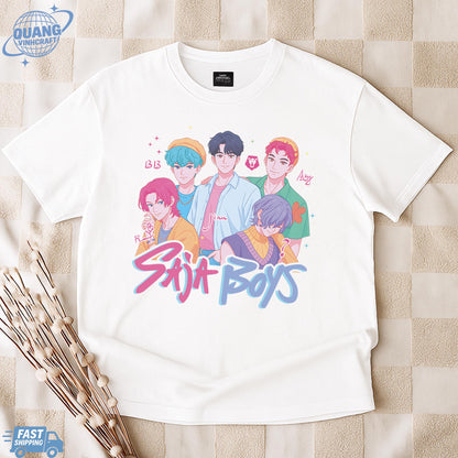 Kpop Saja Boys Shirt, Kpop Demon Hunters T-shirt, Demon Hunters Merch, Kpop Huntrix Pin shirt, Saja Boys Fan Gifts