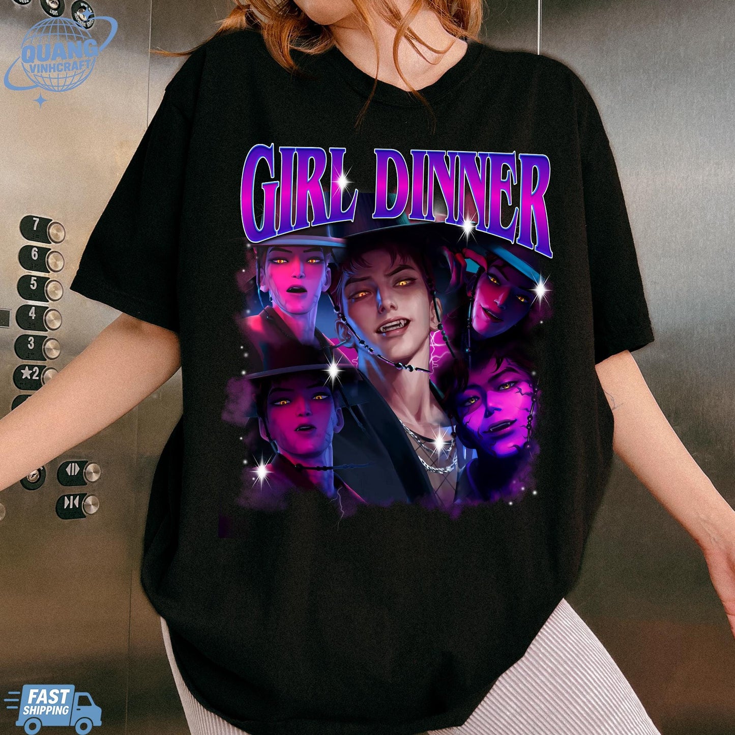 Girl Dinner Sajaboys Kpop Demon Hunters Abby Shirt,Girl Dinner Abby Saja Boys Hunter Bootleg Shirt,Gift For Fan Kpop Lovers