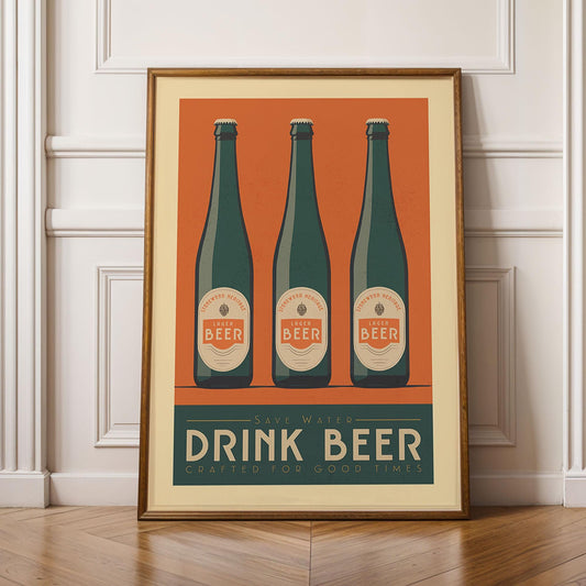 Beer Print, Beer Poster, Bar Wall Art, Classic Bar Cart Art Prints, Retro Cocktail Print, Bar Accessories, Beer Gift, Vintage Beer Wall Art