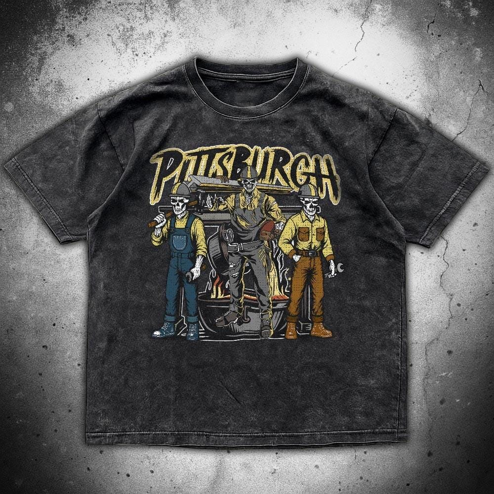 Pittsburgh Football Skull Vintage Shirt, Gift For Fan Football Game Day Unisex Shirt