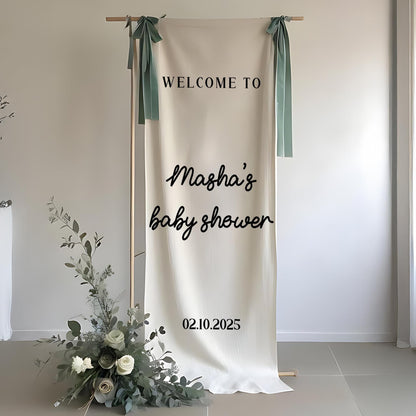 Personalized Baby Shower Sign, Welcome Sign for Baby Shower, Custom Fabric Baby Shower Sign, Custom Baby Shower Decor, Decor Outdoor, Garden