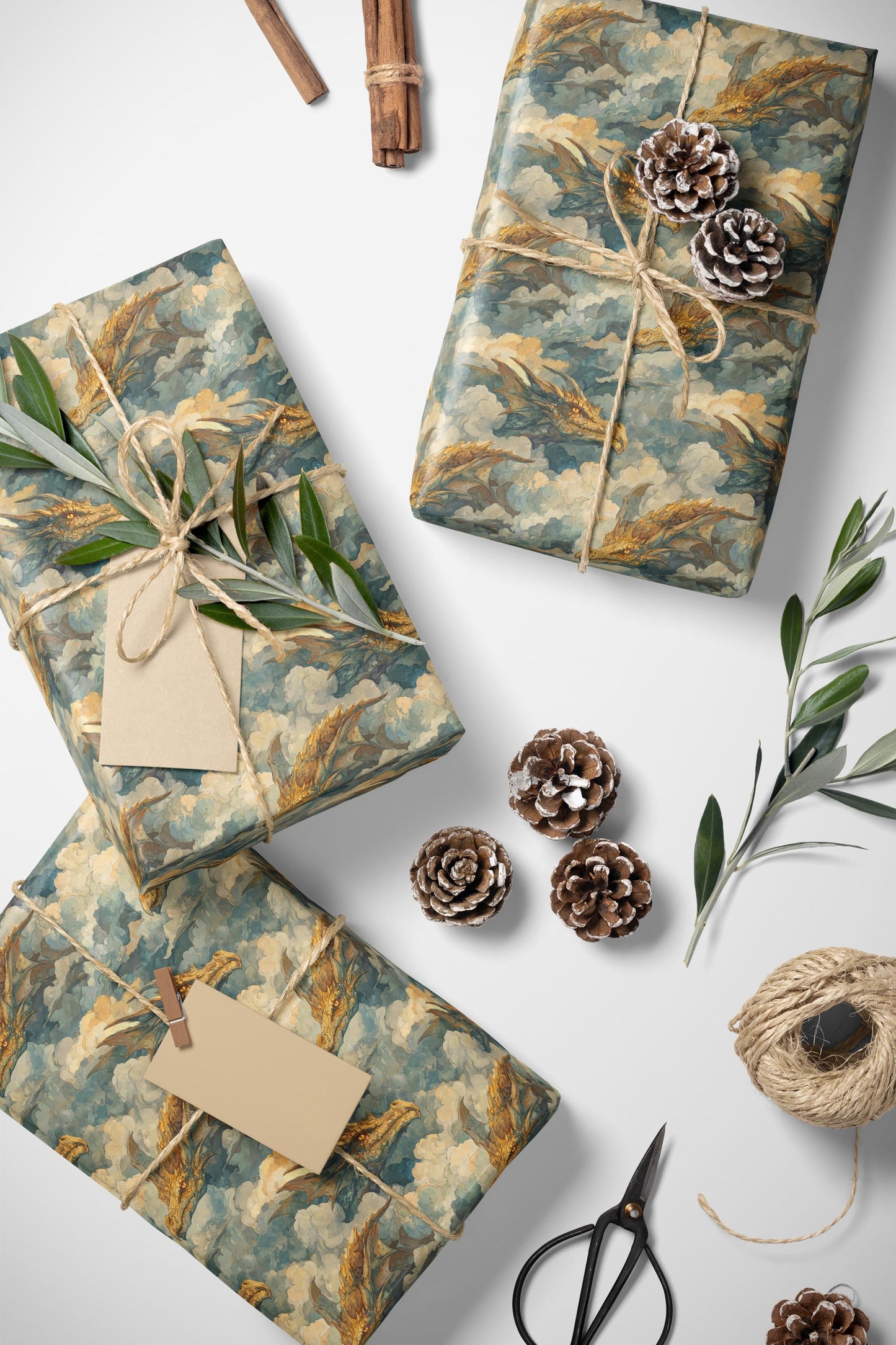 Fantasy Dragon Lover Gift Wrap Roll, Wrapping Paper for Mythical-Themed Gifting, Gamers, and Medieval Enthusiasts #7