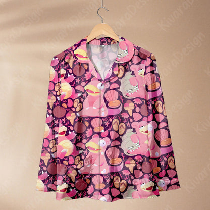 Slowpoke Pajama Set, Cute Anime Comfortable Kawaii Loungewear Gift for Anime Fans