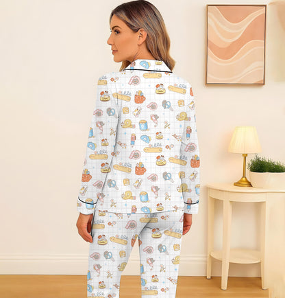 Back To School Pajamas Set, School Supplies And Cats Sleepwear, Cute Cat Homewear, First Day Of School Pyjamas, Cat Lovers Gift