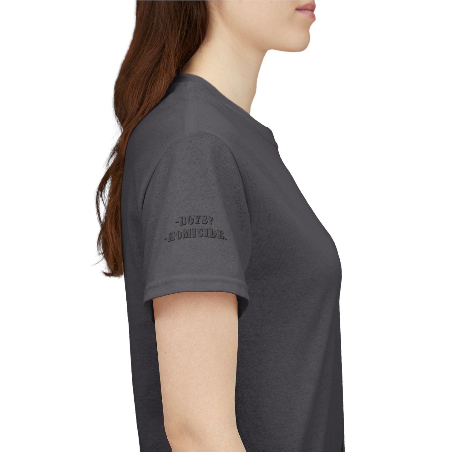 Wednesday Addams Graphic Print T-Shirt - Addams Family Halloween Shirt - Boys? Homicide Shoulder Print - Kids & Adults Unisex Tee