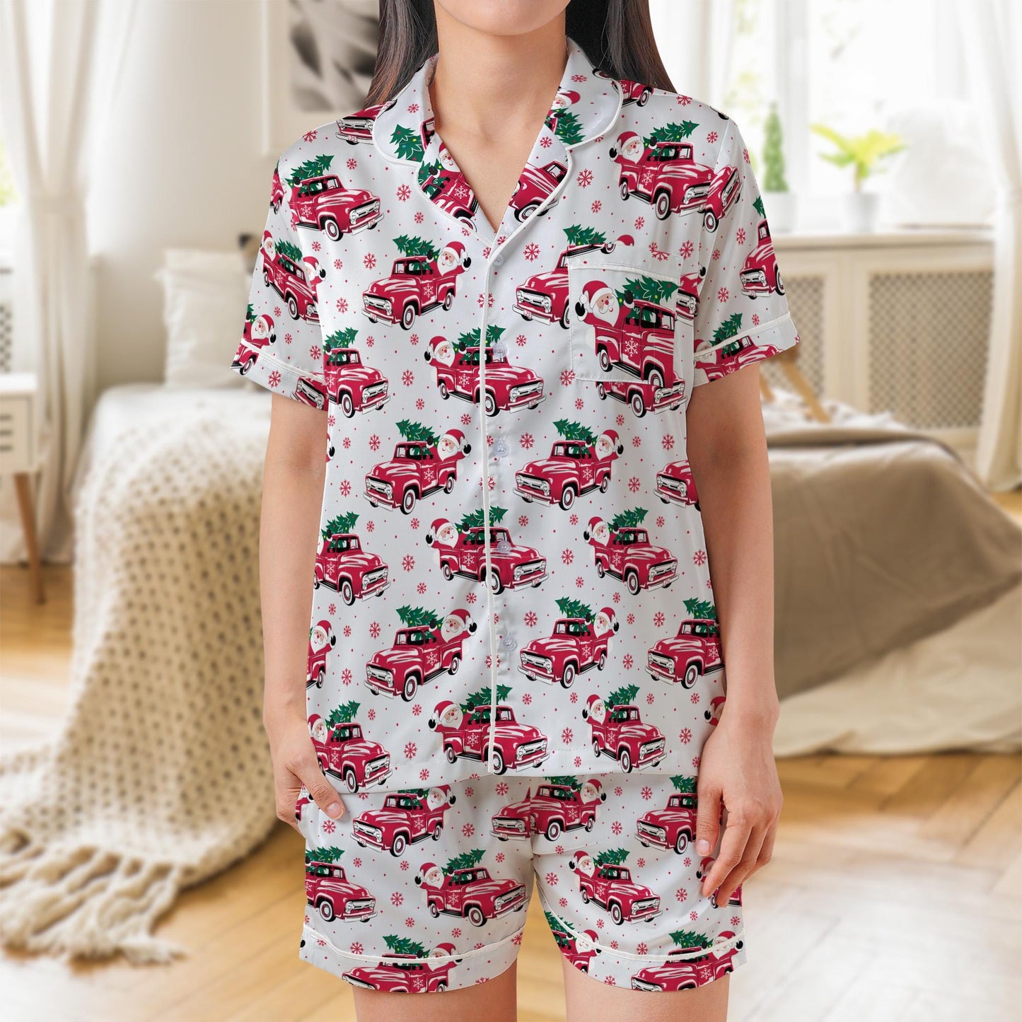 Christmas Pajama Set, Santa Claus Sleepwear, Vintage Santa Loungewear, Cute Santa Claus Xmas Pjs, Merry Christmas Pajamas, Vintage Christmas