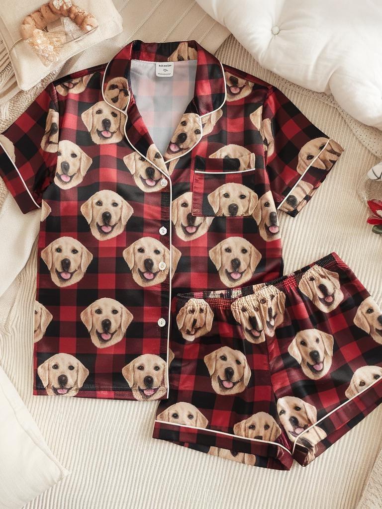 Custom Pet Face on Pajamas Set, Custom Pet Photo Pajamas, Custom Christmas Pajama Set, Custom Pajamas with Pet Face, Birthday Party Gifts