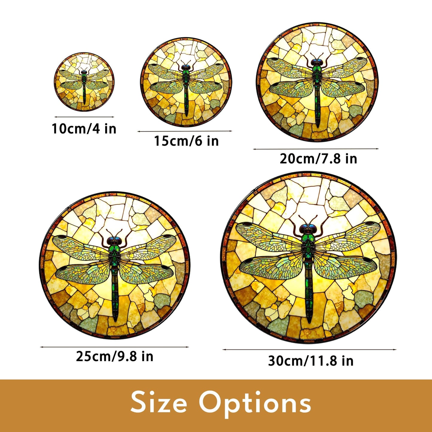 Dragonfly stained glass round window suncatcher nature decor gift
