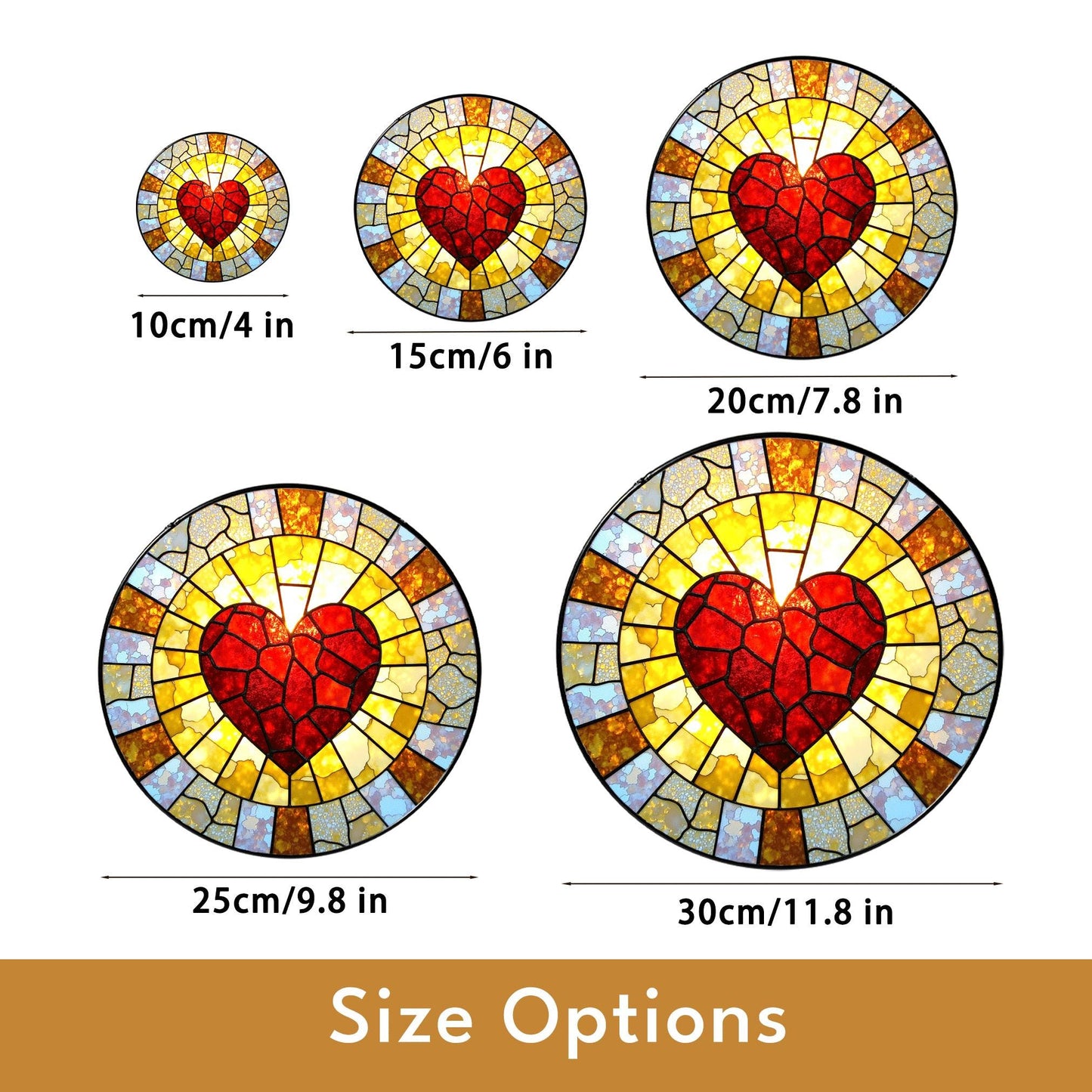 Red Mosaic Heart Stained Glass Suncatcher Window Hanging Love Decor Gift for Anniversary or Valentines Day