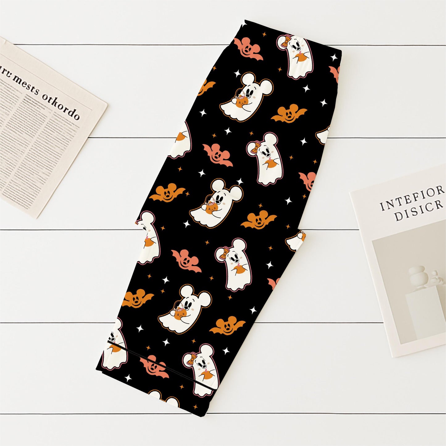 Halloween Mk Mn Mouse Pajamas Set, Mn Ghost Mk Bat Sleepwear, WDW Cartoon Homewear, Cozy Fall Loungewear, Spooky Season Gift