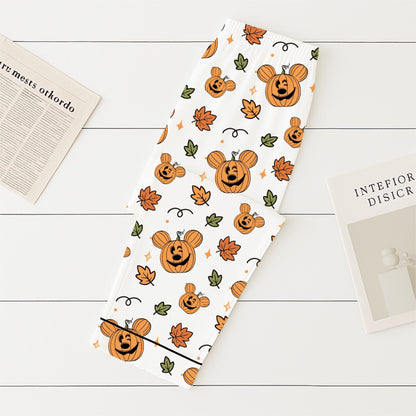 Fall Pumpkin Mouse Leaves Pajamas Set, Halloween Mk Pumpkin Sleepwear, WDW Cartoon Homewear, Cozy Fall Loungewear, Spooky Season Gift