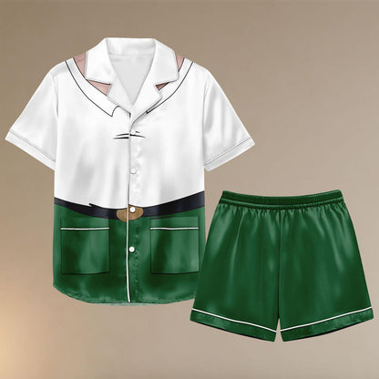 Peter Griffin Cosplay Satin Pajamas Shorts , Family Guy Costume Sleepwear, Funny Cartoon Character PJs, Adult Halloween Pajamas Gift