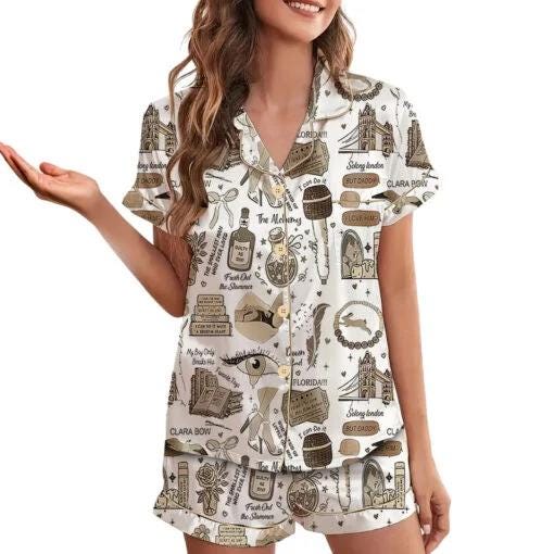 Taylor Swift Song Lyrics Satin Pajamas Set  Pajamas Set