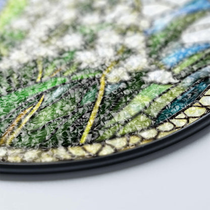 Lily of the Valley Stained Glass Suncatcher, Round Hanging Window Panel, Floral Garden Home Decor, Handmade Glass Art Gift for Her