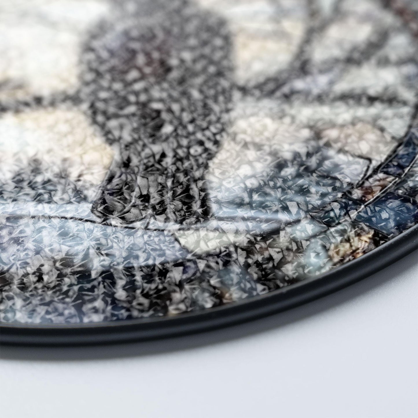 Raven Stained Glass Suncatcher, Round Hanging Window Panel, Black Bird on Branch, Gothic Winter Forest Home Decor, Handmade Glass Art Gift