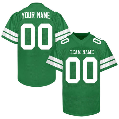Personalized Green Football Jersey Printed Name Number Logo Custom Green White Football Shirt Men Women Youth Kid Practice Football Uniforms