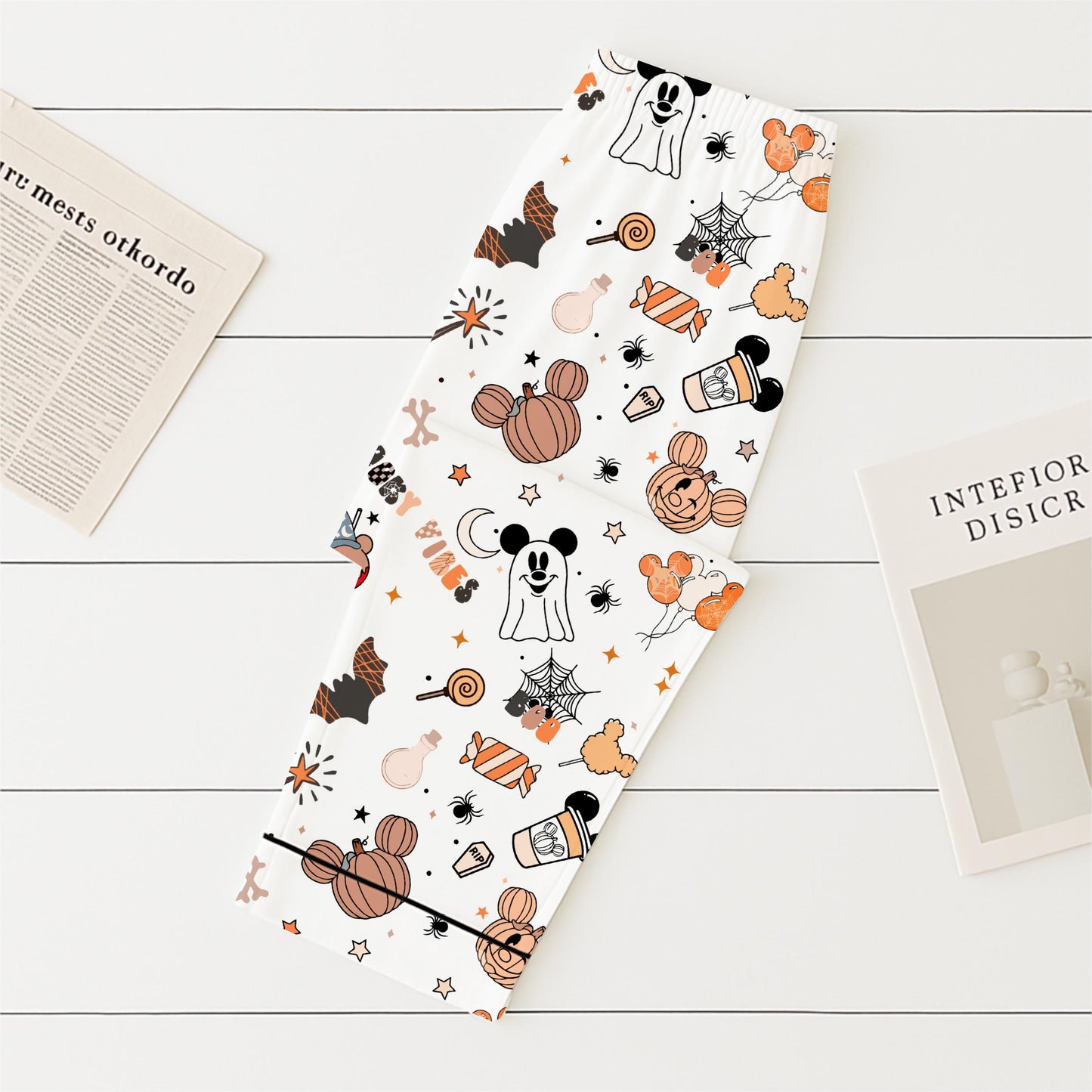 Halloween Pumpkin Mouse Ghost Pajamas Set,  WDW Cartoon Sleepwear, Halloween Mk Mouse Homewear, WDW Cartoon Fan Gift, Spooky Season Gift