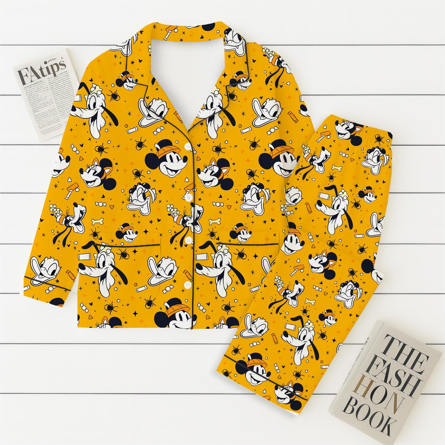 Halloween WDW Cartoon Pajamas Set, Mk Mn Mouse Sleepwear, Magic Kingdom Homewear, Trick or Treat Nightwear, Cartoon Character Pjs