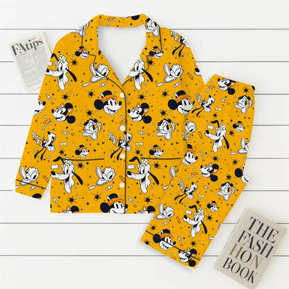 Halloween WDW Cartoon Pajamas Set, Mk Mn Mouse Sleepwear, Magic Kingdom Homewear, Trick or Treat Nightwear, Cartoon Character Pjs