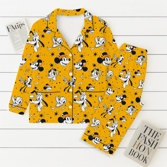 Halloween WDW Cartoon Pajamas Set, Mk Mn Mouse Sleepwear, Magic Kingdom Homewear, Trick or Treat Nightwear, Cartoon Character Pjs