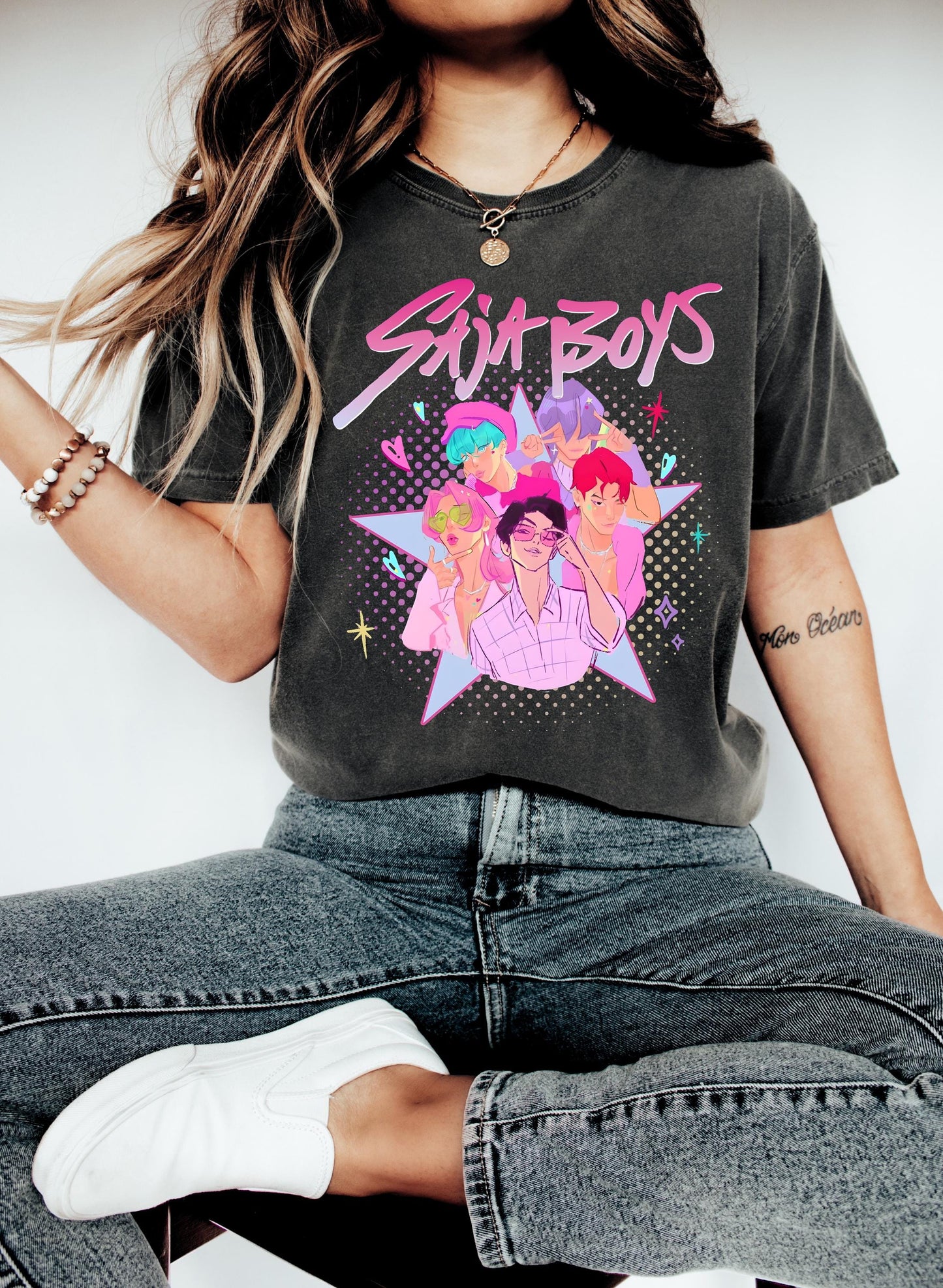 Saja Boys Boy Band Shirt, Kpop Demon Hunters Movie Shirt, Bootleg Retro Movie Shirt, Demon Hunters Merch Shirt, Kpop Saja Boys Shirt