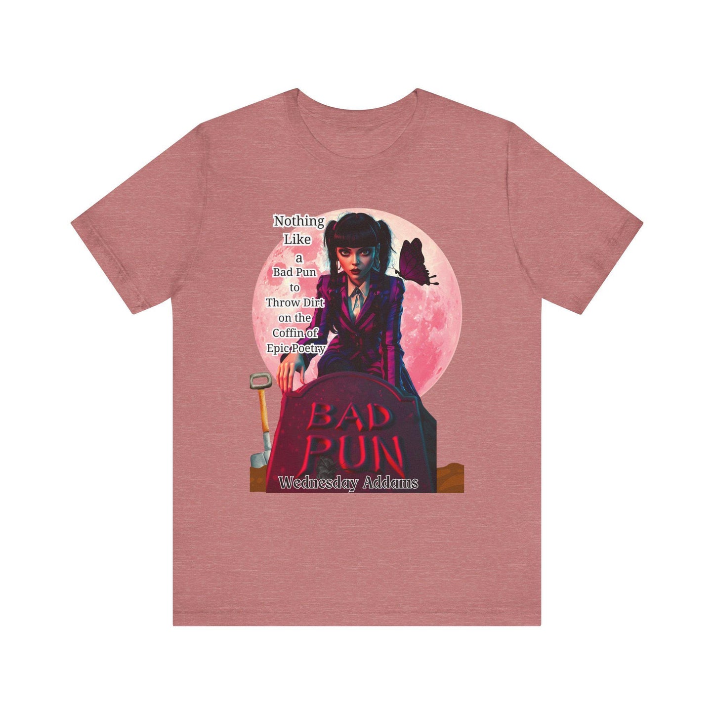 Gothic Vibes Unisex Tee, Wednesday Addams Shirt, Spooky Full Moon T-Shirt, Addams Family Top, Halloween Graphic Tee, Alternative Fashion
