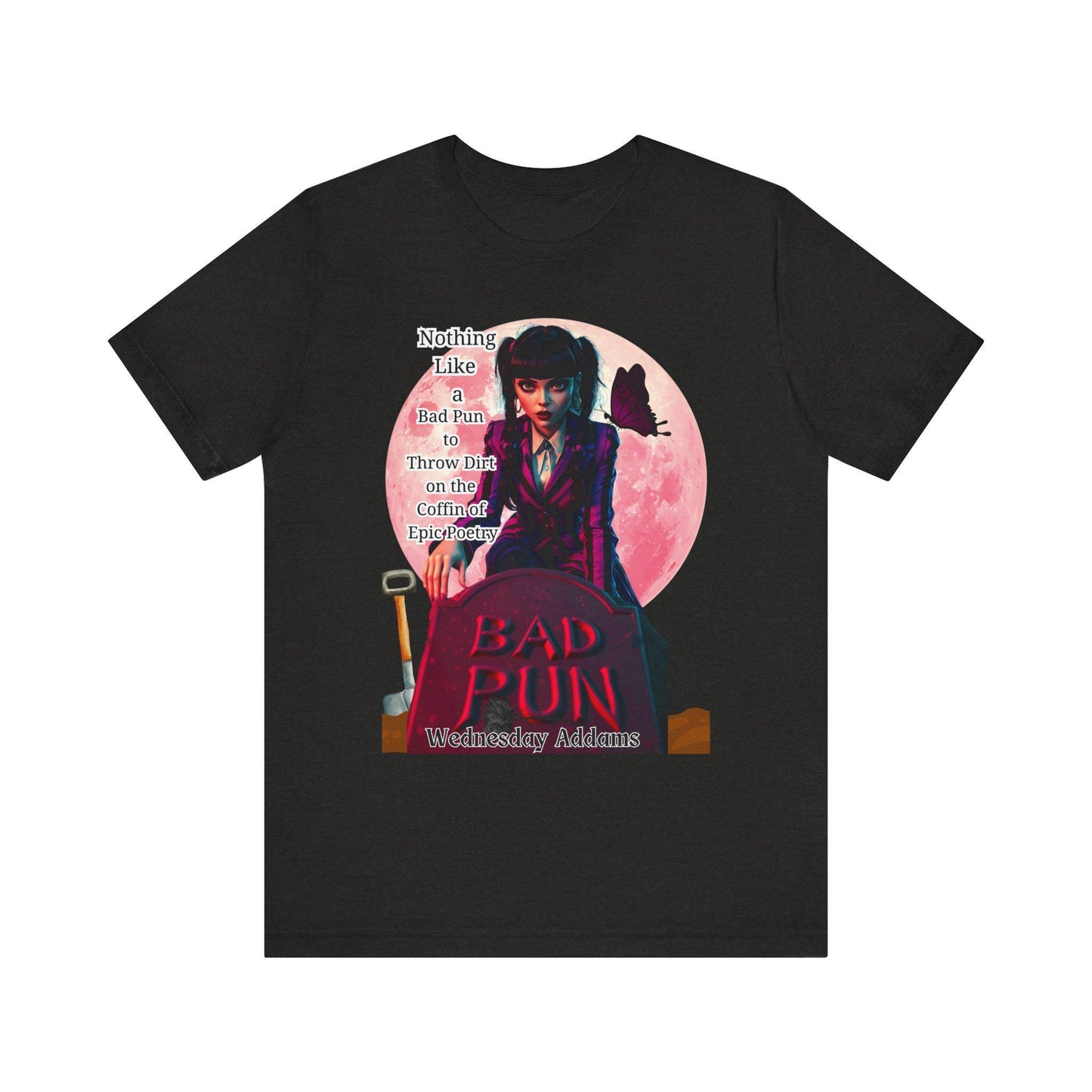 Gothic Vibes Unisex Tee, Wednesday Addams Shirt, Spooky Full Moon T-Shirt, Addams Family Top, Halloween Graphic Tee, Alternative Fashion