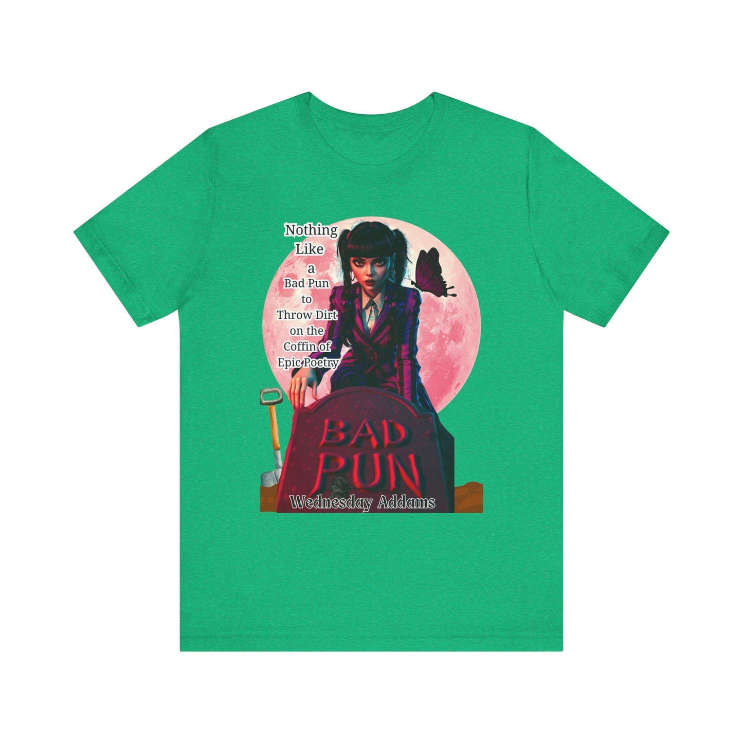 Gothic Vibes Unisex Tee, Wednesday Addams Shirt, Spooky Full Moon T-Shirt, Addams Family Top, Halloween Graphic Tee, Alternative Fashion