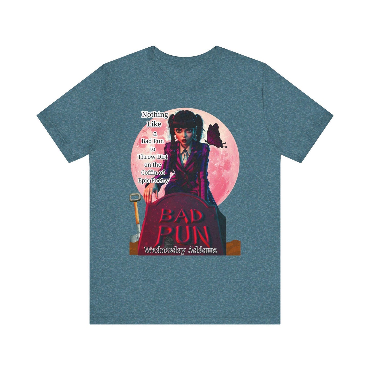 Gothic Vibes Unisex Tee, Wednesday Addams Shirt, Spooky Full Moon T-Shirt, Addams Family Top, Halloween Graphic Tee, Alternative Fashion
