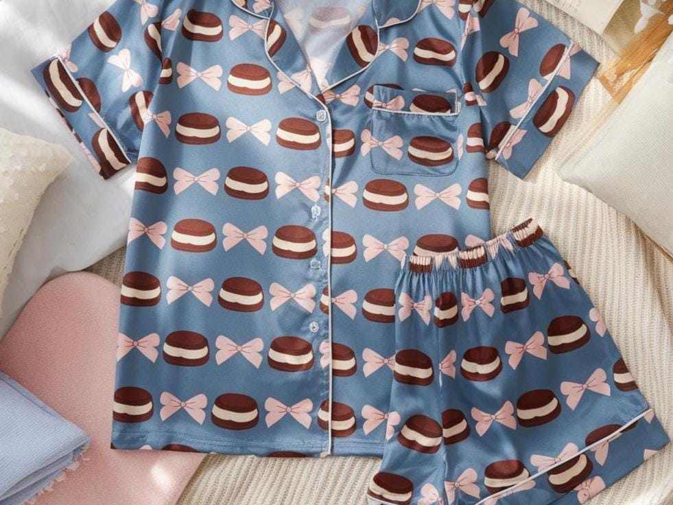 Chocolate Pink Bow Coquette Satin Pajamas Set, Bridesmaid Pajamas, Bachelorette Pajamas Set, Girly Matching Pajamas, Pink Bow Bride Pajamas