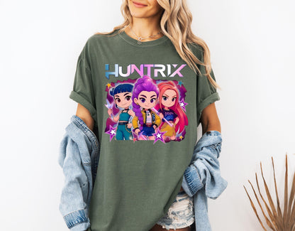 Kpop Demon Hunters Shirt, Huntrix Girl TShirt, Kpop idol group Shirt, Mira, Rumi, Joey Shirt, Demon Hunter Merch, Gift for Huntrix fan
